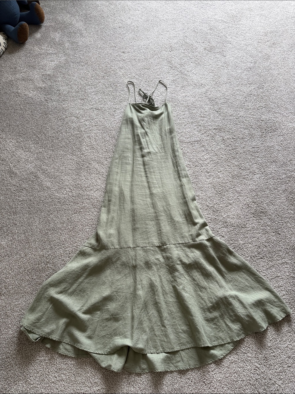 Sage Green Slip Maxi Dress with Flared Hem